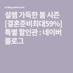 설렘 가득한 봄 시즌 [결혼준비최대59%] 특별 할인관 : 네이버 블로그 - 2020 | 블로그