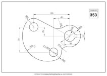 STUDYCADCAM 2D CAD 연습 353 (PDF) - Payhip in 2024 | Cad drawing, Technical drawing, Autocad