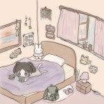 후후이 (@huhu_e_e) on Instagram: "[나의 작은 방 🐇🏚️] 실제 제 방의 모습이 반영된 그림이에요 ! 생각..."