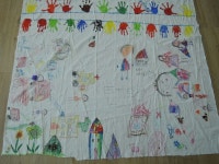 천에 그림 그리기