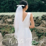 셀프웨딩 소품 리본 브라이덜샤워 면사포 화이트 페어리 웨딩 베일 | Wedding
