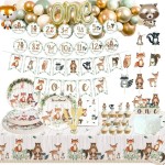 Animal Friends Garland Backdrop Cake Cupcake Topper… | Birthday party supplies decoration, First birthday party supplies... 