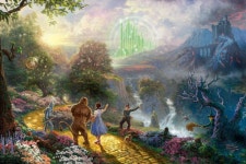 (usa) Dorothy discovers the emerald city by Thomas Kinkade (1958- 2012). | 디즈니 아트, 오즈의 마법사, 디즈니 바탕화면