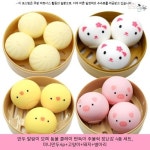 12800원 ☞ 만두 말랑이 모찌 동물 클레이 찐득이 주물럭 장난감 4종 세트, 미니만두4p+고양이+돼지+병아리 ☞ #동물인형필통... 