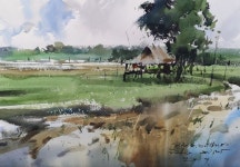 Direk Kingnok - 2023 | 풍경 스케치, 그림, 수채화 강좌