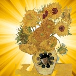 고호해바라기 Halloween Wreath with Sunflowers