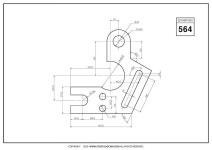 STUDYCADCAM 2D CAD 연습 564 (PDF) - Payhip in 2024 | Cad drawing, Autocad, Technical drawing