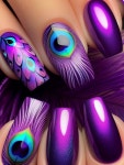 Mid-Length Almond Nail Wraps, 24pcs/Box, Purple Tone Nail Art Stickers... Removable Nail Strips 중간 길이 아몬드 네일 랩, 24개/박스... 
