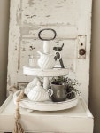2 Tier Wooden Tray - White Distressed – Andrews Hot Deals | 공예, 나무 공예