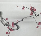 매화꽃 개화 (Plum Blossom, 동양화, 사군자, 문인화, Oriental Painting) | 중국 꽃 그림, 그린 꽃, 동양화