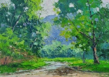 야외스케치 ( 육령리저수지 길 ) / oil painting /2020.5.24