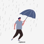 바람 일러스트 비가 우산 그림, 바람, 우산, 비 PNG 일러스트 및 PSD 이미지 무료 다운로드 - Pngtree