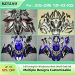 YAMAHA YZFR3 R25 2013-2018 액세서리 경량 오토바이 바디 패널 페어링 YZFR25 R3 13-18 용 프라임 페어링 키트