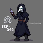 Lucas Godoy on Instagram: SCP-049 🖤☣ #pixelart #pixel #pixels #ドット絵 #픽셀아트 #scp #scp049 #plaguedoctor #horror... 
