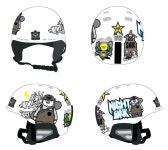 [돌돌디자인] 북극곰 스노우보더 ‘스누크’ 헬멧 튜닝 스티커 스킨 그래피커 - polar bear snowboarder ‘snuk’ snowboard... 