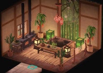 모동숲 동양풍 모던 자연 내추럴 목욕탕 욕조 욕실