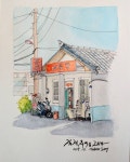 어반스케치에 있는 siyoung an님의 핀 | 수채화 삽화, 어반 아트, 사과 그림