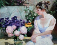 Roses and Peonies by Vladimir Volegov | 그림