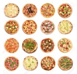 Set with different delicious pizzas on white background, top view - 188895424 in 2023 | Delicious pizza, White background, Top view