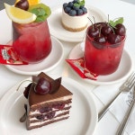 Instagram: “#카페미엘  달지않고 발로나 쵸코맛이 넘 좋아서 순식간에 다 먹어버린 체리포레누아 🍒🍫  예쁘고 맛나고... 