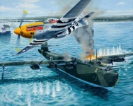 P-51 Mustang attacks Blohm & Voss BV.222 «Wiking» | 헬리콥터, 비행기