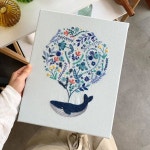 꿈을담은틀 ➿ 꿈틀자수(@ggumtle_embroidery)님: 태교로 만드는 꿈꾸는고래💙 만삭ᄋ… | Embroidery, Office supplies, Notebook