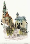 Chris Lee.  Архитектурные зарисовки. | 도시 그림, 어반 아트, 수채화 스케치