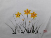 천에 그린 야생화5(이미지 포함) | 꽃그림, 그림 액자, 톨 페인팅