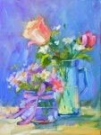 조이 자매박물관 품질 패널에 9 x 12in의 오일이 판매 됨 | Original fine art, Painting, Flower painting