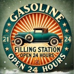 Temu｜방 장식 1pc 빈티지 가솔린 충전소 라운드 알루미늄 사인, 2D 포일 조각 금속 벽 예술, 고화질 프린트, 집, 정원, 바... 