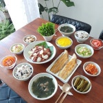 한식 음식 테이블 뷔페