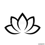 Black calligraphic lotus blossom. Yoga symbol. Simple flat vector illustration. in 2021 | Lotus tattoo design, Lotus drawing... 