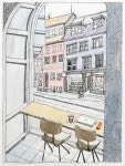 by YU [펜+수채화] 카페에서 - 여행스케치, 어반스케치(펜 드로잉 & 칼라 혼합 채색) by YU | 드로잉, 수채화, 펜 드로잉