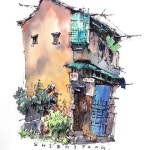 urbansketch #watercolor #watercolour #drawing #watercolorpainting #inkandwaterco… | 수채화 스케치, 풍경화, 배경