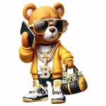 1/2/3장, 풍성한 큰 곰 열 전사 스티커 남성용, 세련된 캐주얼 디자인 스티커 티셔츠 및 가방용