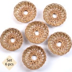 [KNITTING BAMBOO COASTER] Natural & Handmade Wood coasters | Bamboo | set 6 | 컵받침