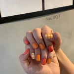 ✿ 범계네일 __네일 407 ✿ on Instagram: “- 오렌지스럽게. 🍊🍊🧡 . . . ✔️범계 네일407 문의전화 031.388.0658 . . #범계 #안양... 