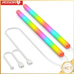 CoolMoon 2pcs 호스 파이프 실리콘 물 냉각 라디에이터 튜브 DIY 빛나는 물 냉각 튜브 5V 3PIN ARGB 4PIN PC 케이스 장식