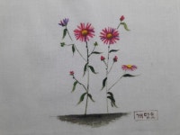 천에 그린 야생화6 : 네이버 블로그 | 그림 액자, 톨 페인팅, 꽃
