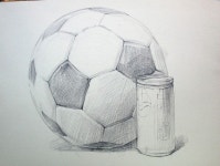 [기초정물수채화] 축구공과 캔 - 수채화정 (캔트지)(이미지 포함) | 수채화, 스케치, 그림