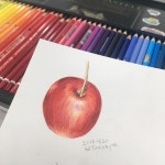 - 꺄악~ 재밌샤!!😍 - #보태니컬아트 #사과 #사과그리기 #색연필 #파버카스텔 #fabercastell #✏️ #일러스트 #illust #イラスト... 