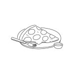 <On The Tray> 페퍼로니가 잔뜩 올라간 피자, 포크, 덜어둔... 접시 _______________ #papperoni #페퍼로니 #pizza #피자 #tableware... 