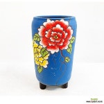 꽃이야기 원형 롱분 꽃그림 도자기 다육이화분 행복한꽃그릇 - 다육화분(Succulent Pot)