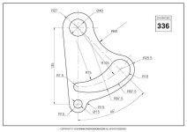 STUDYCADCAM 2D CAD 연습 336(PDF) - Payhip in 2024 | Technical drawing, Isometric drawing exercises, Autocad