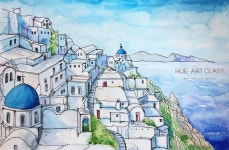 Épinglé par 혜진 권 sur 펜화일러스트 | Peinture paysage, Paysage, Peinture