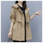 [가을자켓] 추천 - [전연령][남녀] 비비코코 봄가을 허리조임 후드점퍼 루즈핏 하프 트렌치코트 여성패션트렌치코트