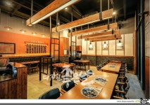 프랜차이즈 식당 인테리어_해닭 하남미사점 | Restaurant interior, Restaurant design, Bbq restaurant