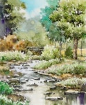 풍경 수채화 - 계곡 공원 (스케치 & 칼라 혼합 보기, 아르쉬 황목)남일수채화 Landscape Watercolor - Valley Park (sketch & color... 