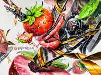 #분당디자인스타 #기초디자인 #딸기 #손톱깎이 #끈 #빵끈 | 미술 구도, 그림 디자인, 예술 디자인