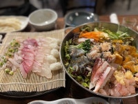 막썰이회+물회